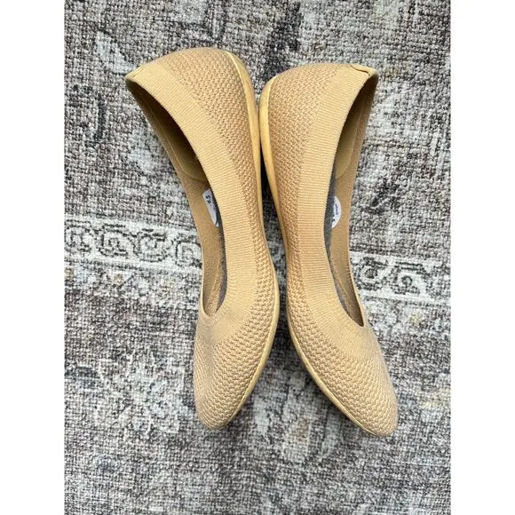 Allbirds Tree Breezers Knit Ballet Flats 8.5 Beige Tan Slip On Comfort Minimal