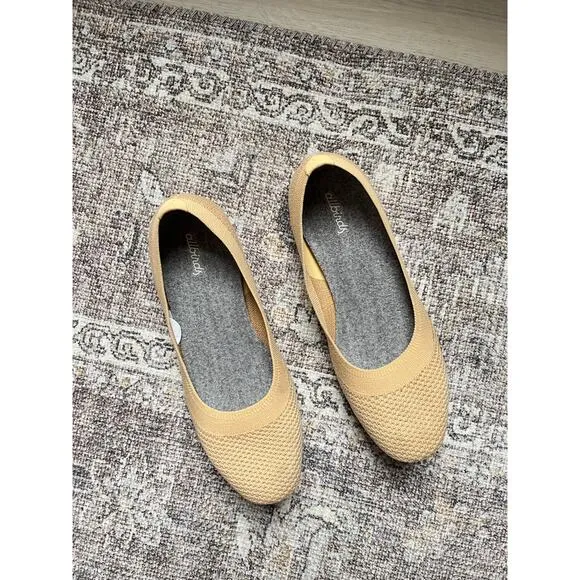 Allbirds Tree Breezers Knit Ballet Flats 8.5 Beige Tan Slip On Comfort Minimal