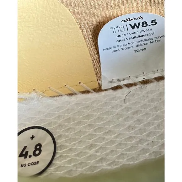 Allbirds Tree Breezers Knit Ballet Flats 8.5 Beige Tan Slip On Comfort Minimal
