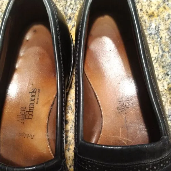 Allen Edmonds Bridgeton Men's Black Leather Kiltie Tassel Loafers Sz 9.5 B