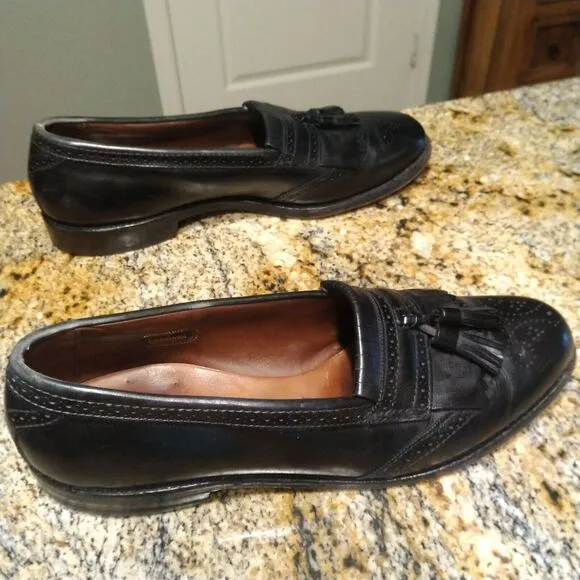 Allen Edmonds Bridgeton Men's Black Leather Kiltie Tassel Loafers Sz 9.5 B