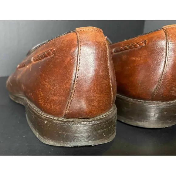 Allen Edmonds Brookwood Brown Tassel Loafers Mens 8 USA 08999 Preppy Casual