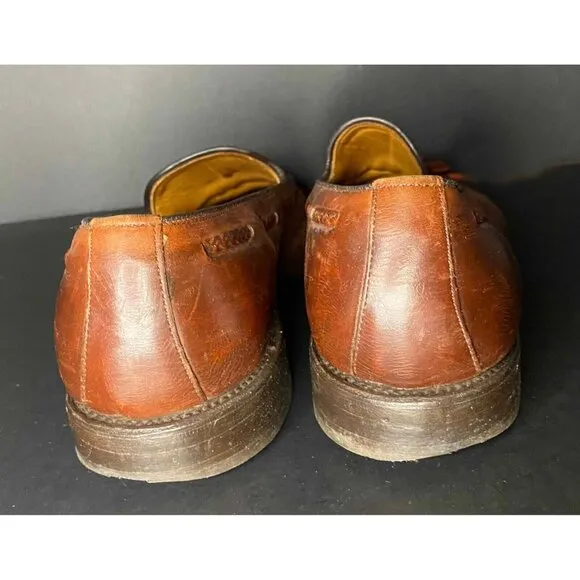 Allen Edmonds Brookwood Brown Tassel Loafers Mens 8 USA 08999 Preppy Casual