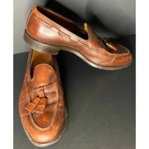 Allen Edmonds Brookwood Brown Tassel Loafers Mens 8 USA 08999 Preppy Casual