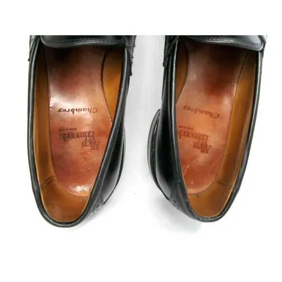 Allen Edmonds Chambrey Mens Black Leather  Wingtip Tassel Loafers Size 9.5 D
