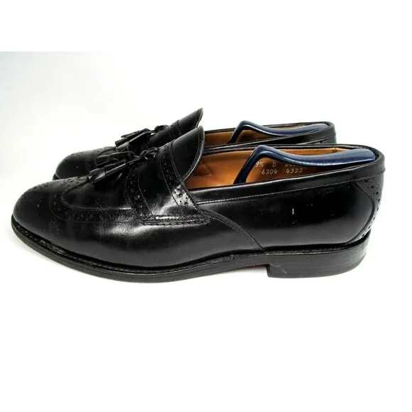 Allen Edmonds Chambrey Mens Black Leather  Wingtip Tassel Loafers Size 9.5 D
