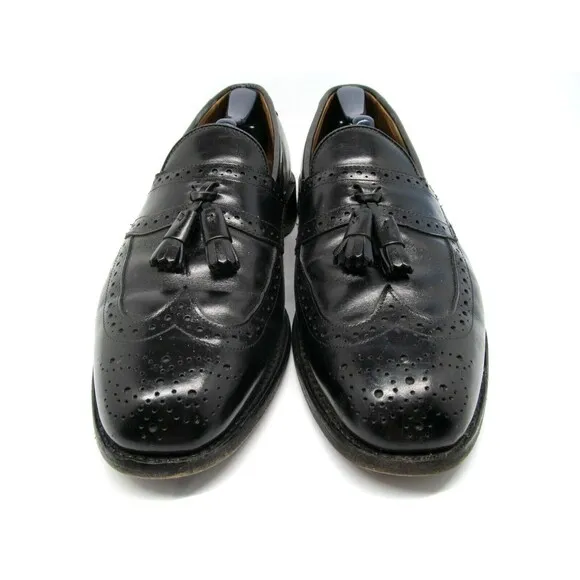 Allen Edmonds Chambrey Mens Black Leather  Wingtip Tassel Loafers Size 9.5 D