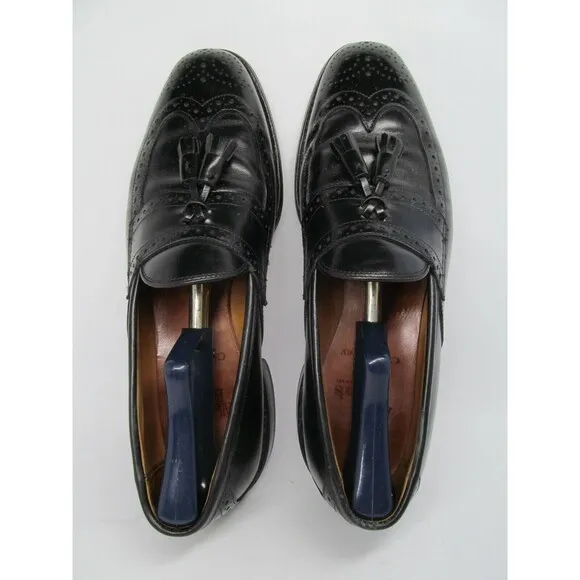 Allen Edmonds Chambrey Mens Black Leather  Wingtip Tassel Loafers Size 9.5 D