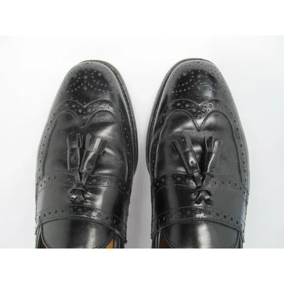 Allen Edmonds Chambrey Mens Black Leather  Wingtip Tassel Loafers Size 9.5 D