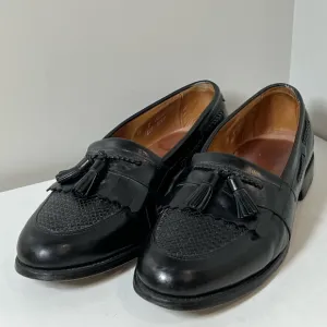 Allen Edmonds Cody Black Leather Tassel Knit Loafers Size 11