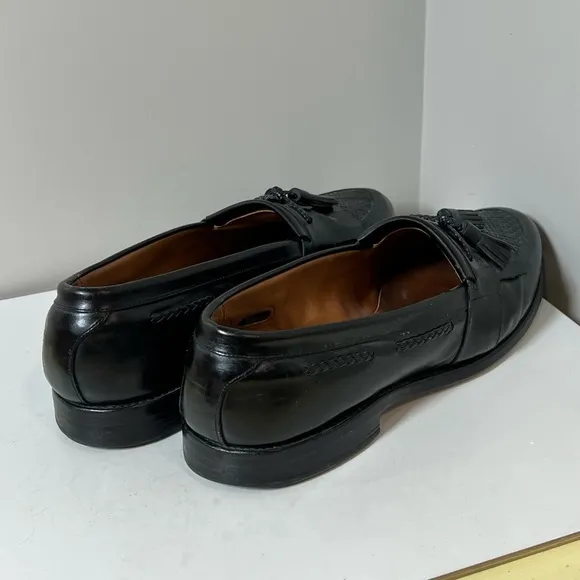Allen Edmonds Cody Black Leather Tassel Knit Loafers Size 11