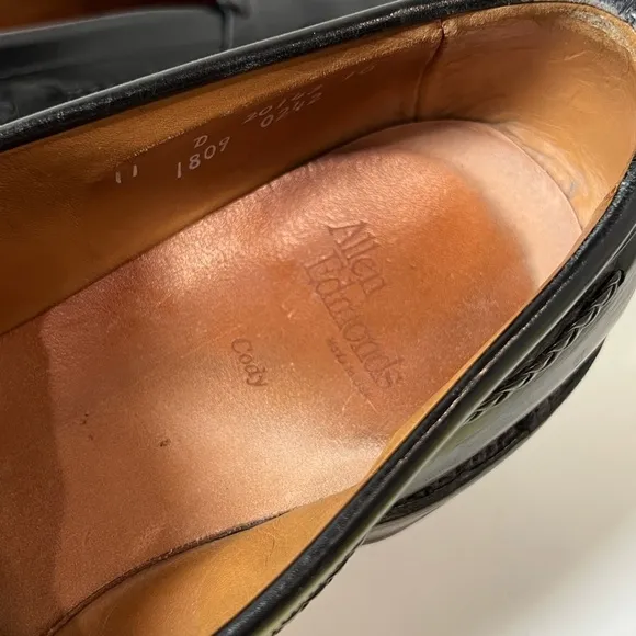 Allen Edmonds Cody Black Leather Tassel Knit Loafers Size 11