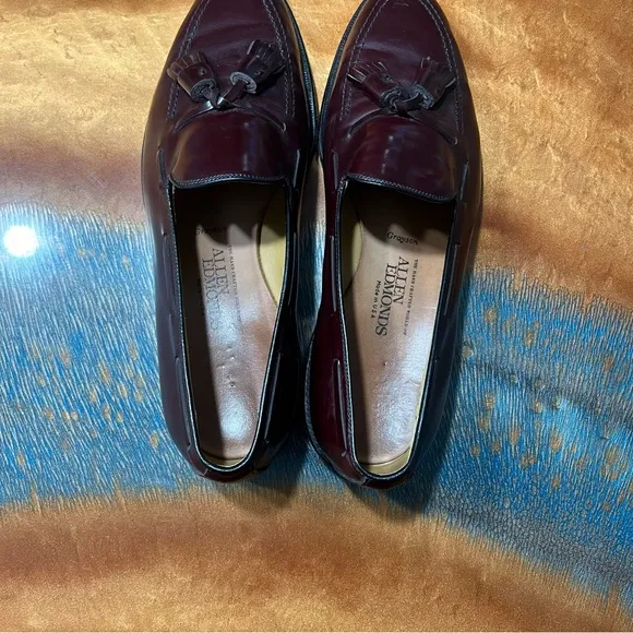 Allen Edmonds Grayson leather tassel slip on loafers 10 made in USA