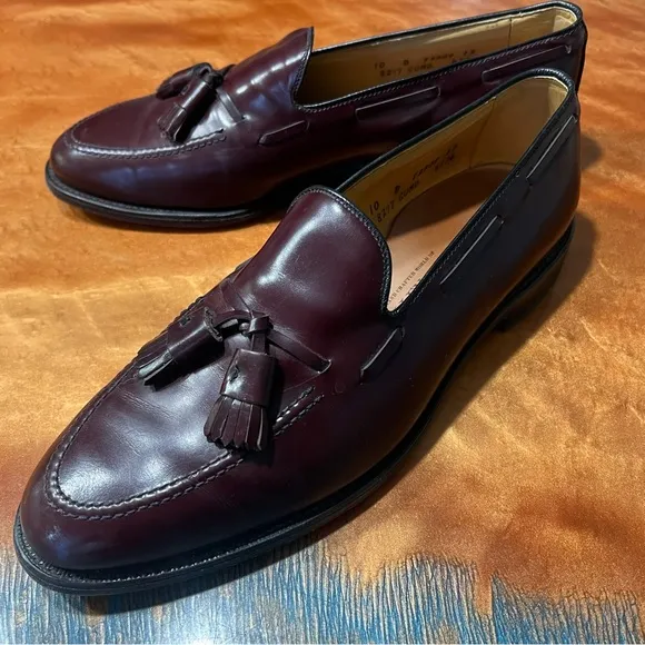 Allen Edmonds Grayson leather tassel slip on loafers 10 made in USA