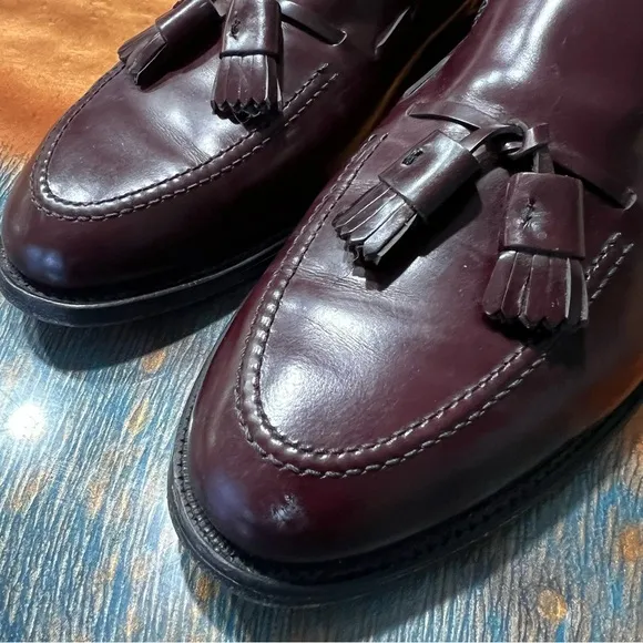 Allen Edmonds Grayson leather tassel slip on loafers 10 made in USA