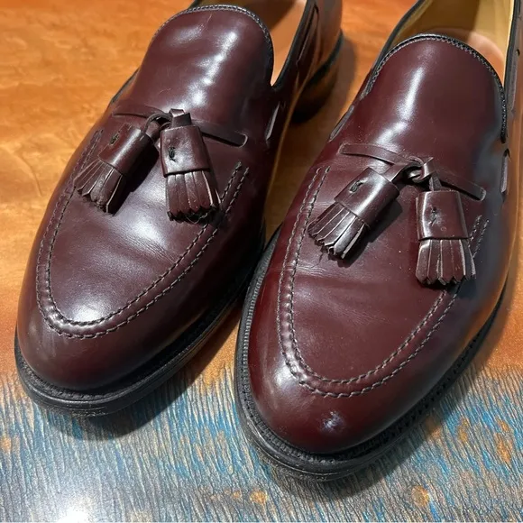 Allen Edmonds Grayson leather tassel slip on loafers 10 made in USA