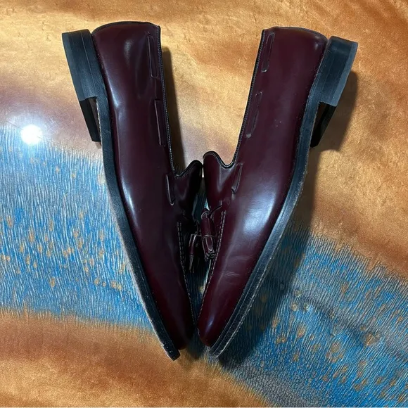 Allen Edmonds Grayson leather tassel slip on loafers 10 made in USA