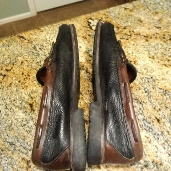 Allen Edmonds Mens 10.5 NASHUA Black/Brown Leather Tassel Kiltie Loafers 42250