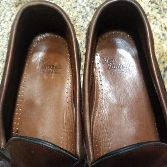 Allen Edmonds Mens 10.5 NASHUA Black/Brown Leather Tassel Kiltie Loafers 42250