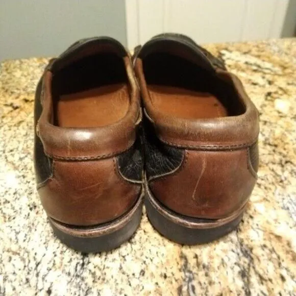Allen Edmonds Mens 10.5 NASHUA Black/Brown Leather Tassel Kiltie Loafers 42250