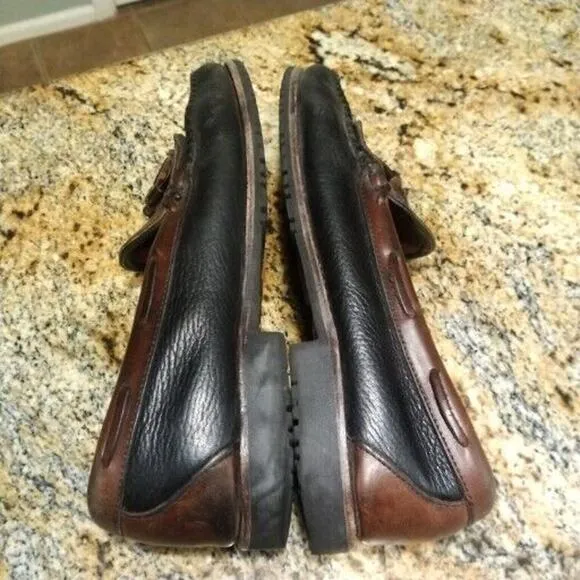 Allen Edmonds Mens 10.5 NASHUA Black/Brown Leather Tassel Kiltie Loafers 42250