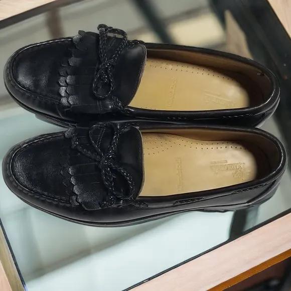 Allen Edmonds Men's Black Leather Tassel Woodstock Slip On Loafer Size 8D