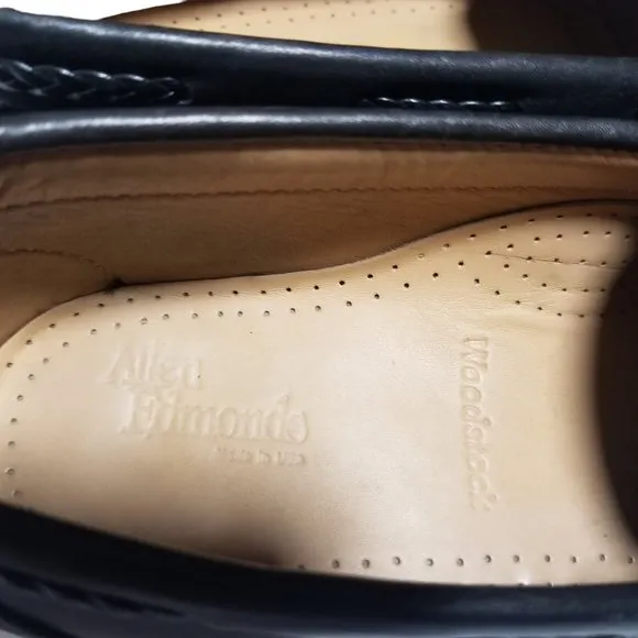 Allen Edmonds Men's Black Leather Tassel Woodstock Slip On Loafer Size 8D
