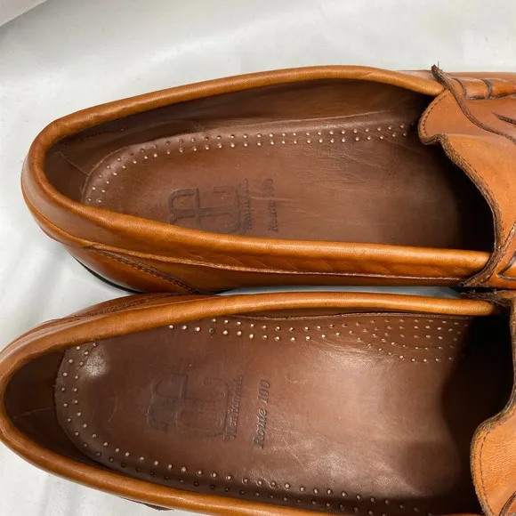 Allen Edmonds Mens Route 100 Leather Driving Penny Loafers Sz 11.5 Brown Casual