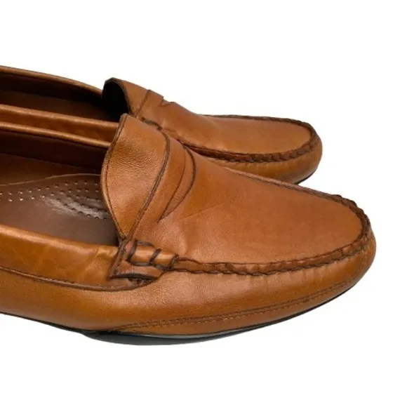 Allen Edmonds Mens Route 100 Leather Driving Penny Loafers Sz 11.5 Brown Casual