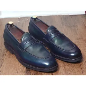 Allen Edmonds Men’s Sz 10 D Penny Loafer Navy Teal Leather Dress Shoes