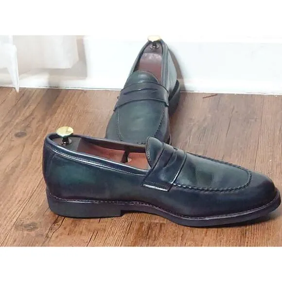 Allen Edmonds Men’s Sz 10 D Penny Loafer Navy Teal Leather Dress Shoes
