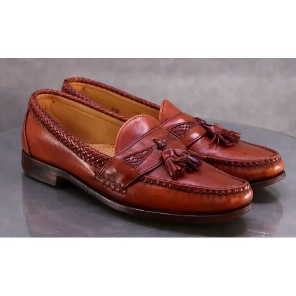 Allen Edmonds Men's Tassel Loafers Casual Shoes Size 9.5 B Leather Brown