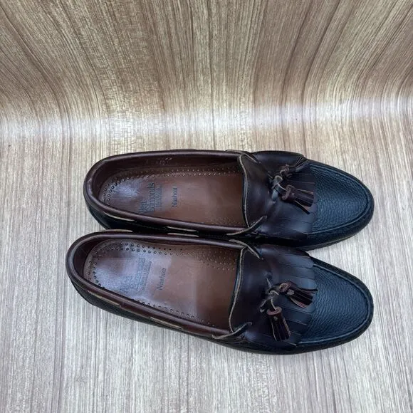 Allen Edmonds Nashua Leather Tassel Loafers Black Brown Slip On Dress Men's 9 3E