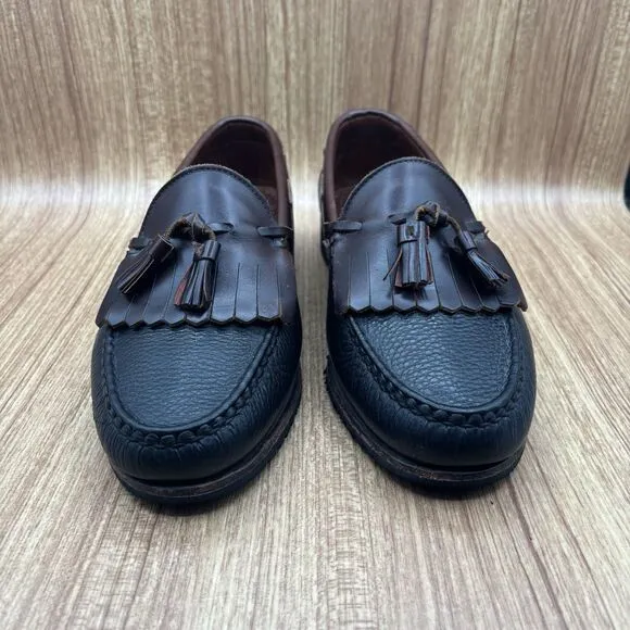 Allen Edmonds Nashua Leather Tassel Loafers Black Brown Slip On Dress Men's 9 3E