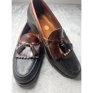 Allen Edmonds Nashua Tassel Loafers Black/Brown Leather Shoe Men's Size‎ 10 1/2