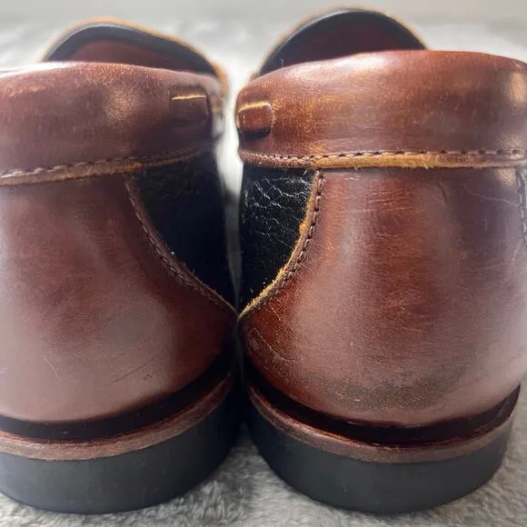 Allen Edmonds Nashua Tassel Loafers Black/Brown Leather Shoe Men's Size‎ 10 1/2