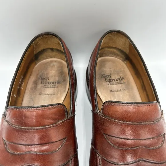 Allen Edmonds RANDOLPH‎ Men's Slip-On Penny Loafers 9 D Brown 4849 Dress Shoes
