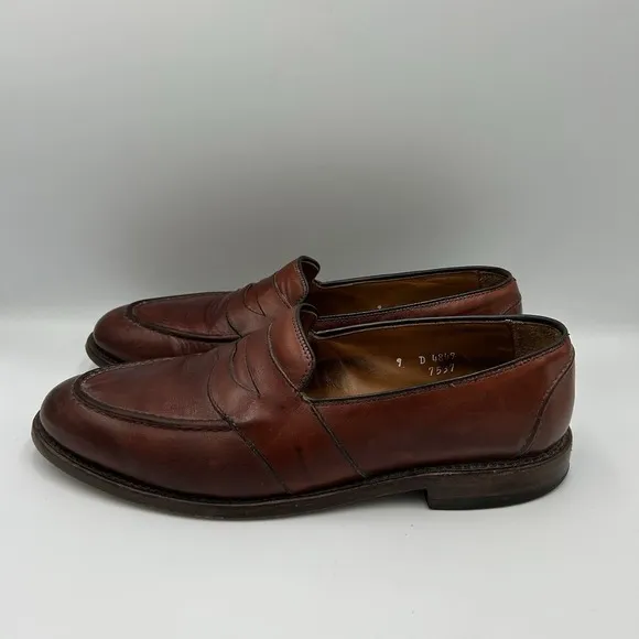 Allen Edmonds RANDOLPH‎ Men's Slip-On Penny Loafers 9 D Brown 4849 Dress Shoes