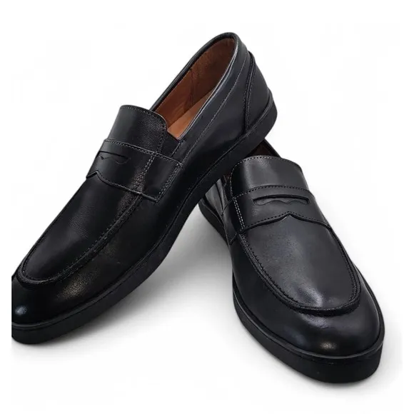 Allen Edmonds Randolph Slip On Loafers Meet Sneakers Black On Black Leather 10D