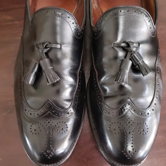 Allen Edmonds Saxon Wingtip Black Leather Tassel Loafers 11 Alan