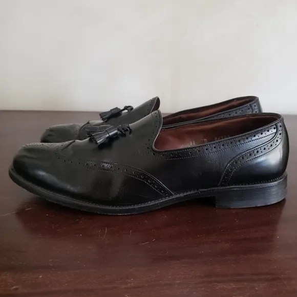 Allen Edmonds Saxon Wingtip Black Leather Tassel Loafers 11 Alan