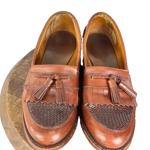 Allen Edmonds Shoes Loafers Men's Size 10.5 Brown Cody Tassel Leather USA VTG