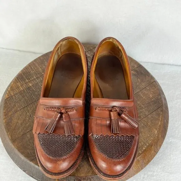 Allen Edmonds Shoes Loafers Men's Size 10.5 Brown Cody Tassel Leather USA VTG
