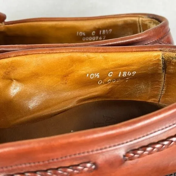 Allen Edmonds Shoes Loafers Men's Size 10.5 Brown Cody Tassel Leather USA VTG