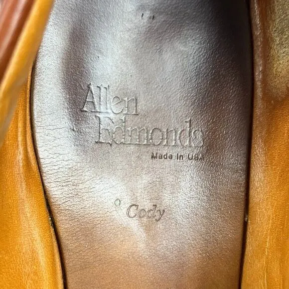 Allen Edmonds Shoes Loafers Men's Size 10.5 Brown Cody Tassel Leather USA VTG