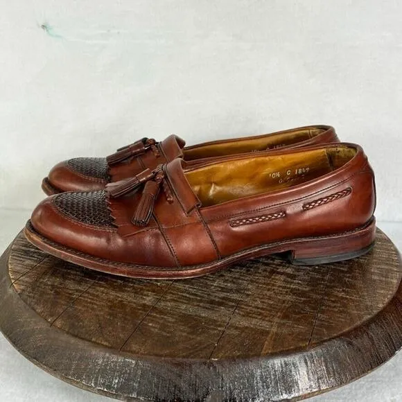 Allen Edmonds Shoes Loafers Men's Size 10.5 Brown Cody Tassel Leather USA VTG