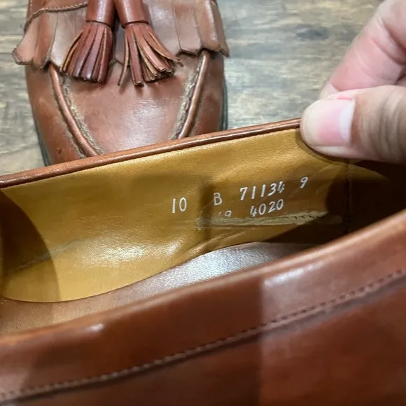Allen Edmonds Tan Leather Newport Tassel Loafers Sz. 10