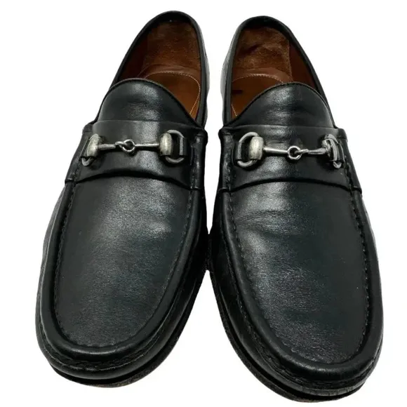 ALLEN EDMONDS Verona II Italy Black Leather Horse-Bit Sz 8 D Loafer