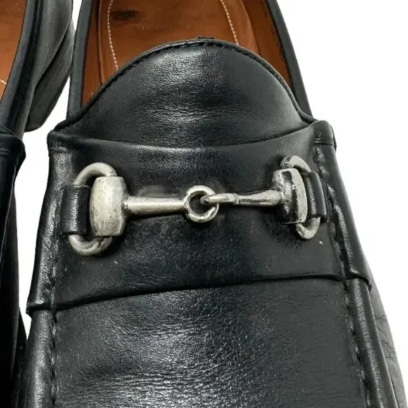 ALLEN EDMONDS Verona II Italy Black Leather Horse-Bit Sz 8 D Loafer