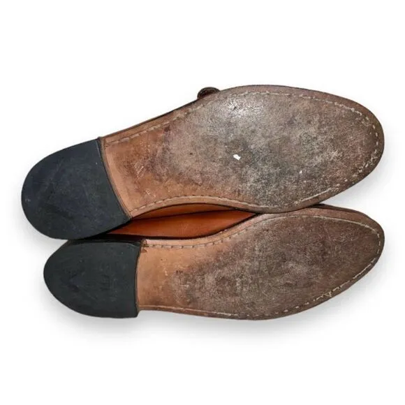 Allen Edmonds Monterey Brown Woven Leather Kittie Loafers Men's 8.5D